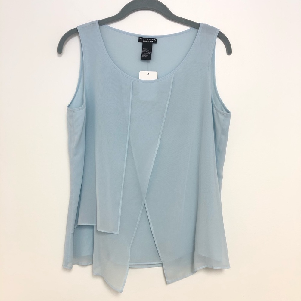 Doncaster Medium  100% Silk Tank Top Light Blue